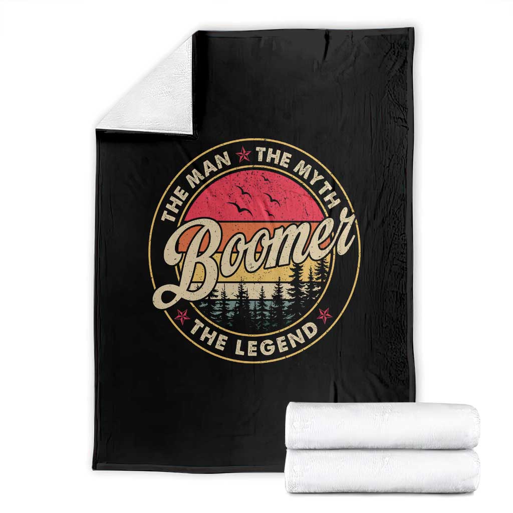 Boomers Generation Throw Blanket The Man The Myth The Legend TS10 Black Print Your Wear
