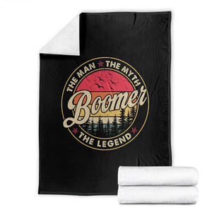 Boomers Generation Throw Blanket The Man The Myth The Legend TS10 Black Print Your Wear