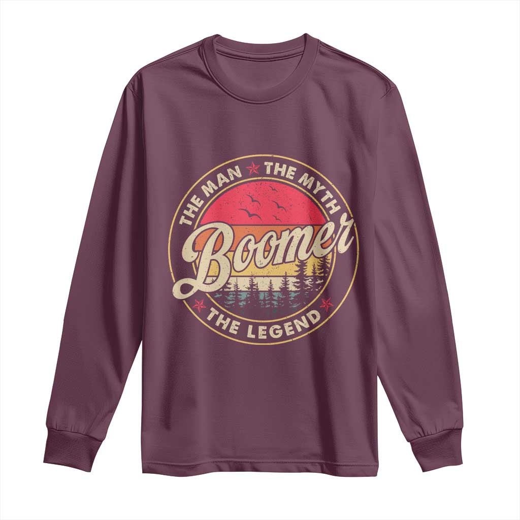 Boomers Generation Long Sleeve Shirt The Man The Myth The Legend TS10 Maroon Print Your Wear