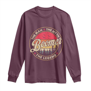 Boomers Generation Long Sleeve Shirt The Man The Myth The Legend TS10 Maroon Print Your Wear