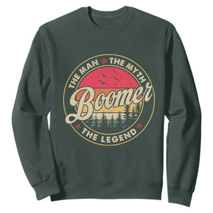Boomers Generation Sweatshirt The Man The Myth The Legend TS10 Dark Forest Green Print Your Wear