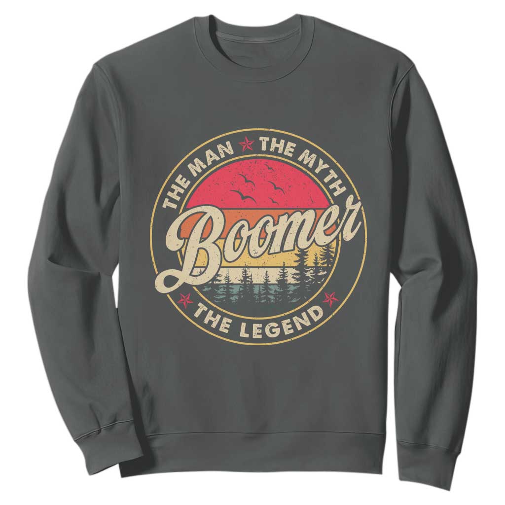 Boomers Generation Sweatshirt The Man The Myth The Legend TS10 Dark Heather Print Your Wear
