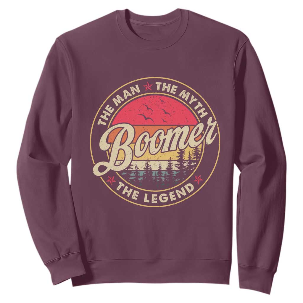 Boomers Generation Sweatshirt The Man The Myth The Legend TS10 Maroon Print Your Wear