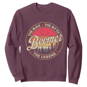Boomers Generation Sweatshirt The Man The Myth The Legend TS10 Maroon Print Your Wear
