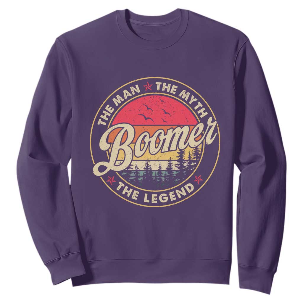 Boomers Generation Sweatshirt The Man The Myth The Legend TS10 Purple Print Your Wear
