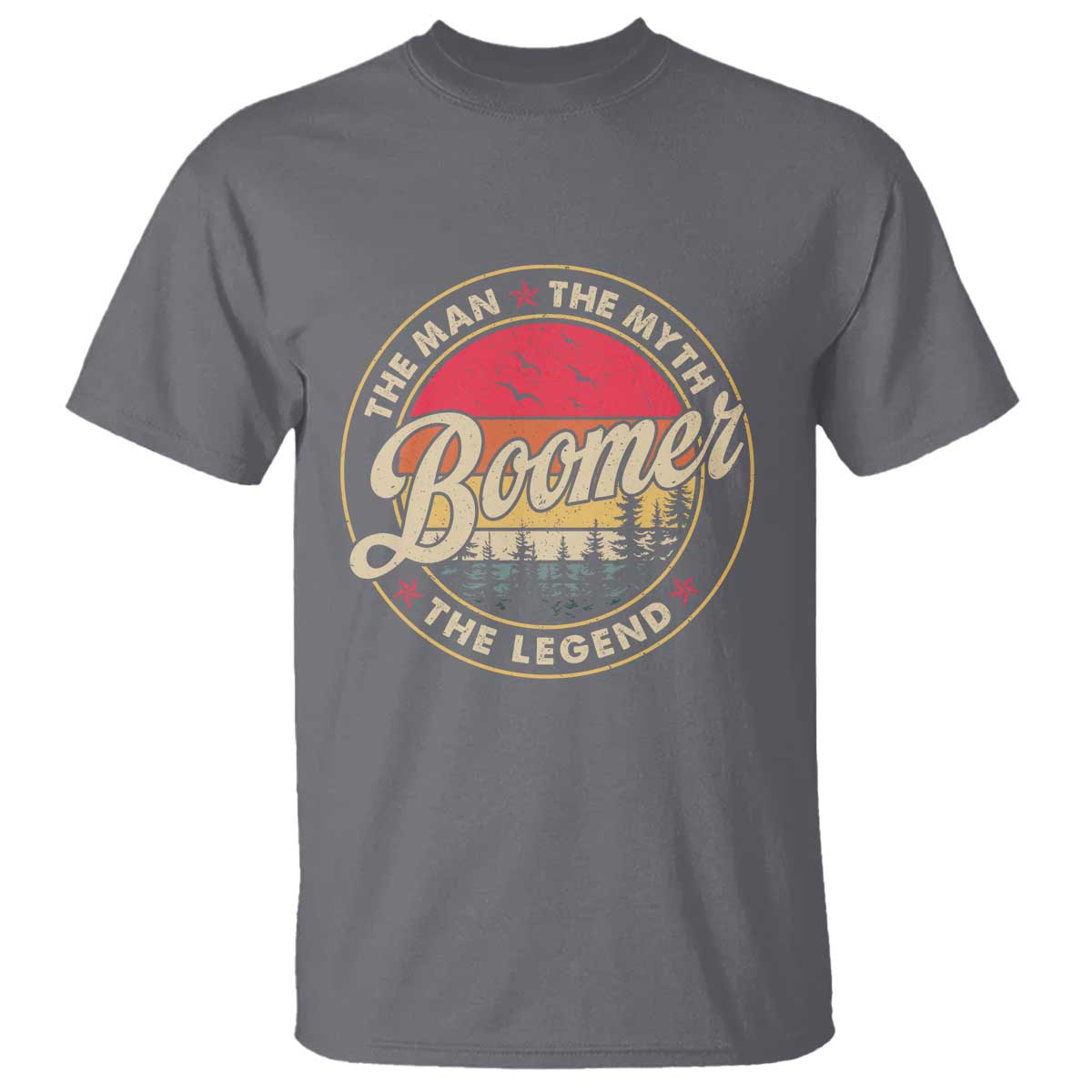 Boomers Generation T Shirt The Man The Myth The Legend TS10 Charcoal Print Your Wear