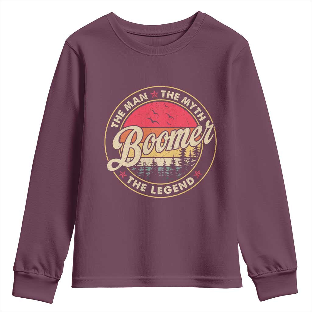 Boomers Generation Youth Sweatshirt The Man The Myth The Legend TS10 Maroon Print Your Wear