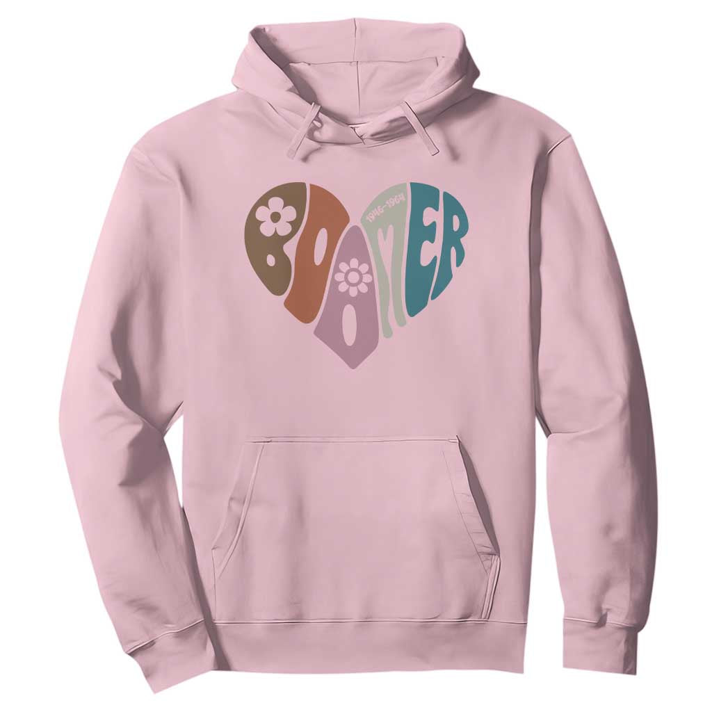 Boomers Generation Hoodie Vintage 40s 50s 60s Hippe Peace Love Hippy TS10 Light Pink Print Your Wear