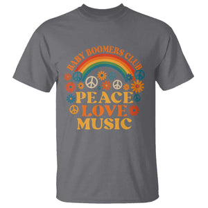 Baby Boomers Generation T Shirt Peace Love Music 60s Hippe TS10 Charcoal Print Your Wear