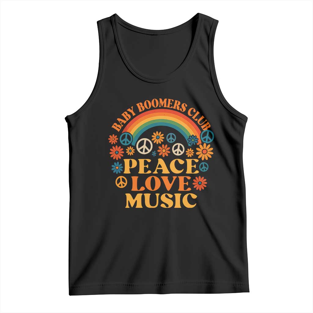 Baby Boomers Generation Tank Top Peace Love Music 60s Hippe TS10 Black Print Your Wear