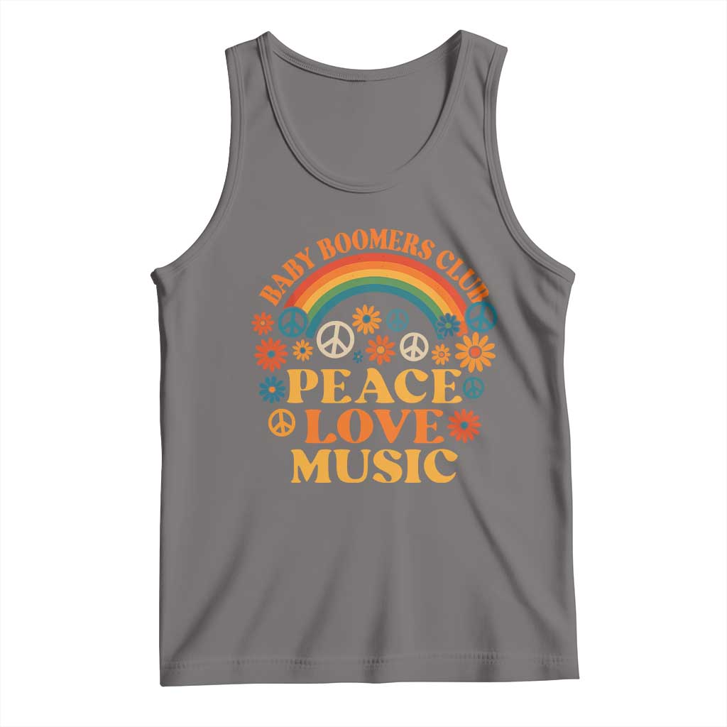 Baby Boomers Generation Tank Top Peace Love Music 60s Hippe TS10 Deep Heather Print Your Wear