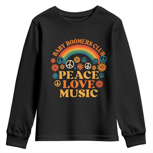 Baby Boomers Generation Youth Sweatshirt Peace Love Music 60s Hippe TS10 Black Print Your Wear