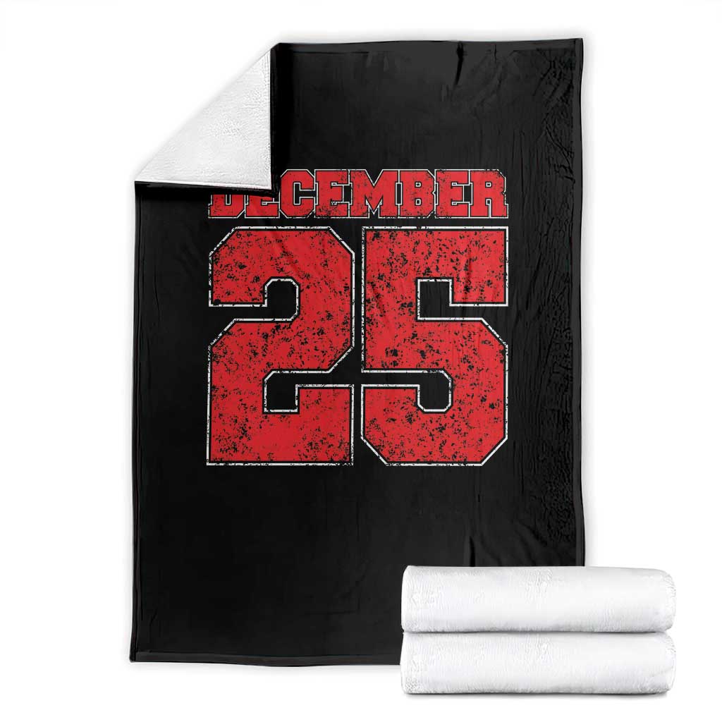 Retro December 25 Christmas Throw Blanket Vintage Holiday TS10 Black Print Your Wear
