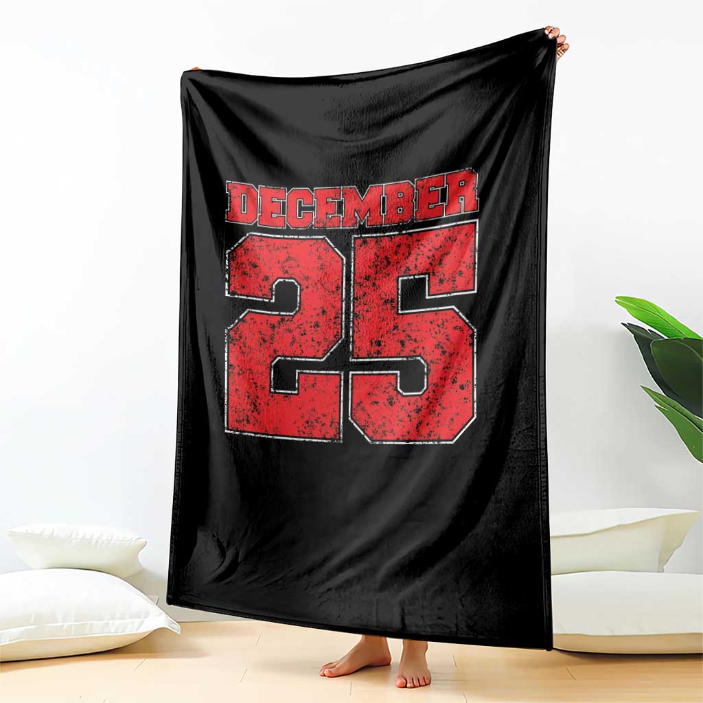 Retro December 25 Christmas Throw Blanket Vintage Holiday TS10 Print Your Wear