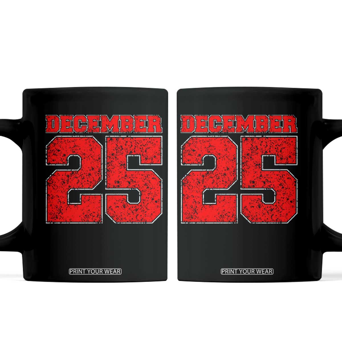 Retro December 25 Christmas Coffee Mug Vintage Holiday TS10 Black Print Your Wear