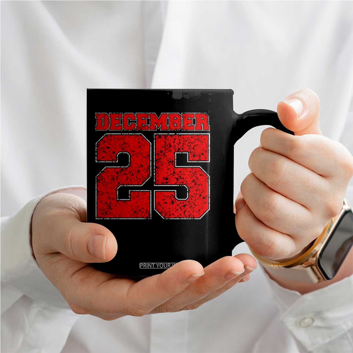 Retro December 25 Christmas Coffee Mug Vintage Holiday TS10 Print Your Wear