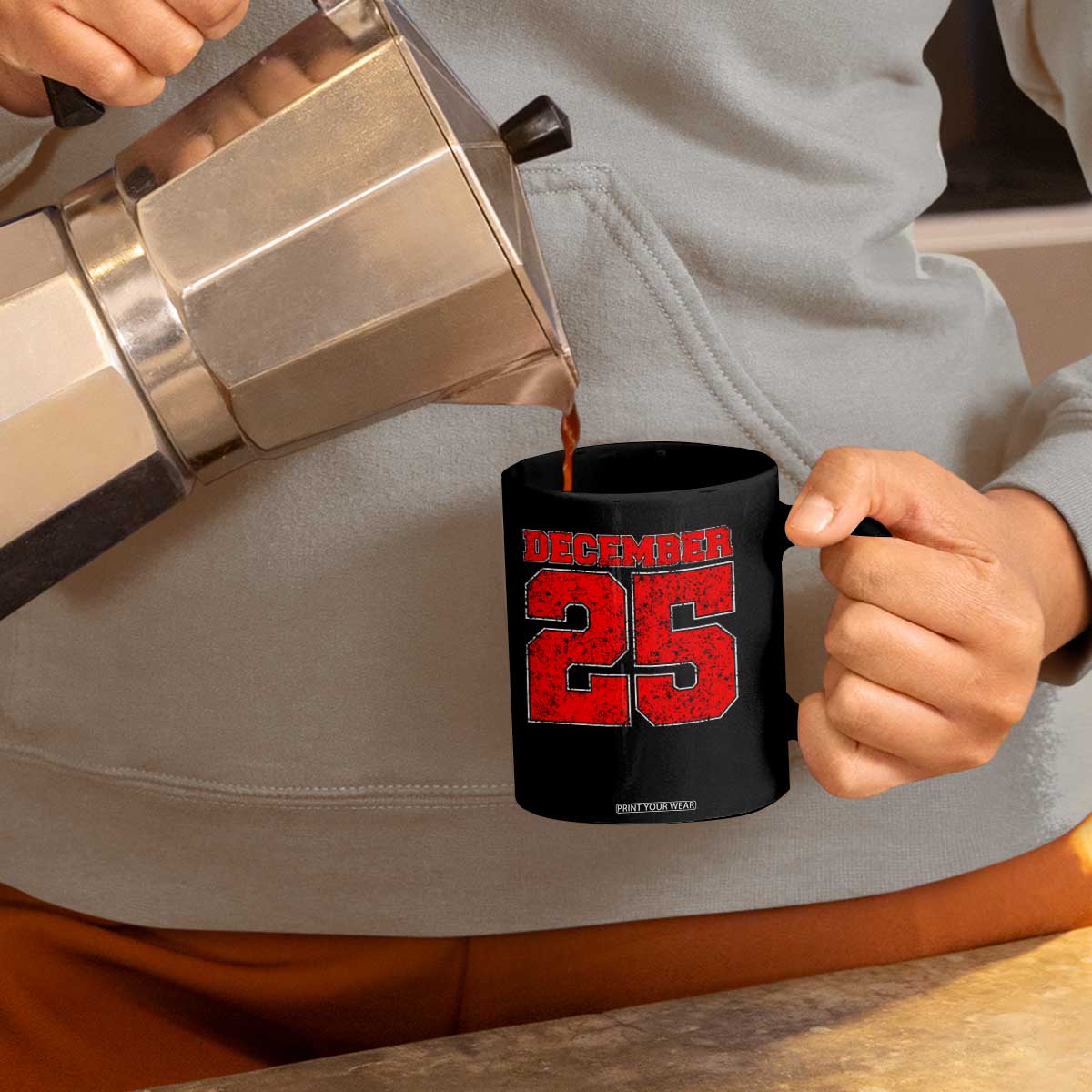 Retro December 25 Christmas Coffee Mug Vintage Holiday TS10 Print Your Wear