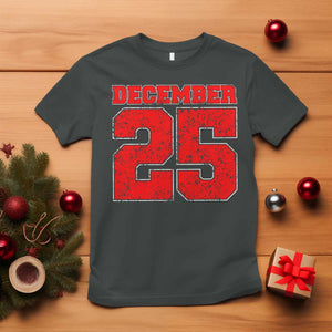 Retro December 25 Christmas T Shirt Vintage Holiday TS10 Dark Heather Print Your Wear