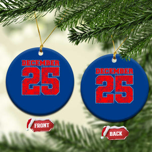 Retro December 25 Christmas Ceramic Ornament Vintage Holiday TS10 1pc Blue Print Your Wear