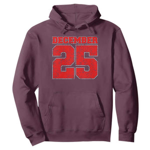 Retro December 25 Christmas Hoodie Vintage Holiday TS10 Maroon Print Your Wear
