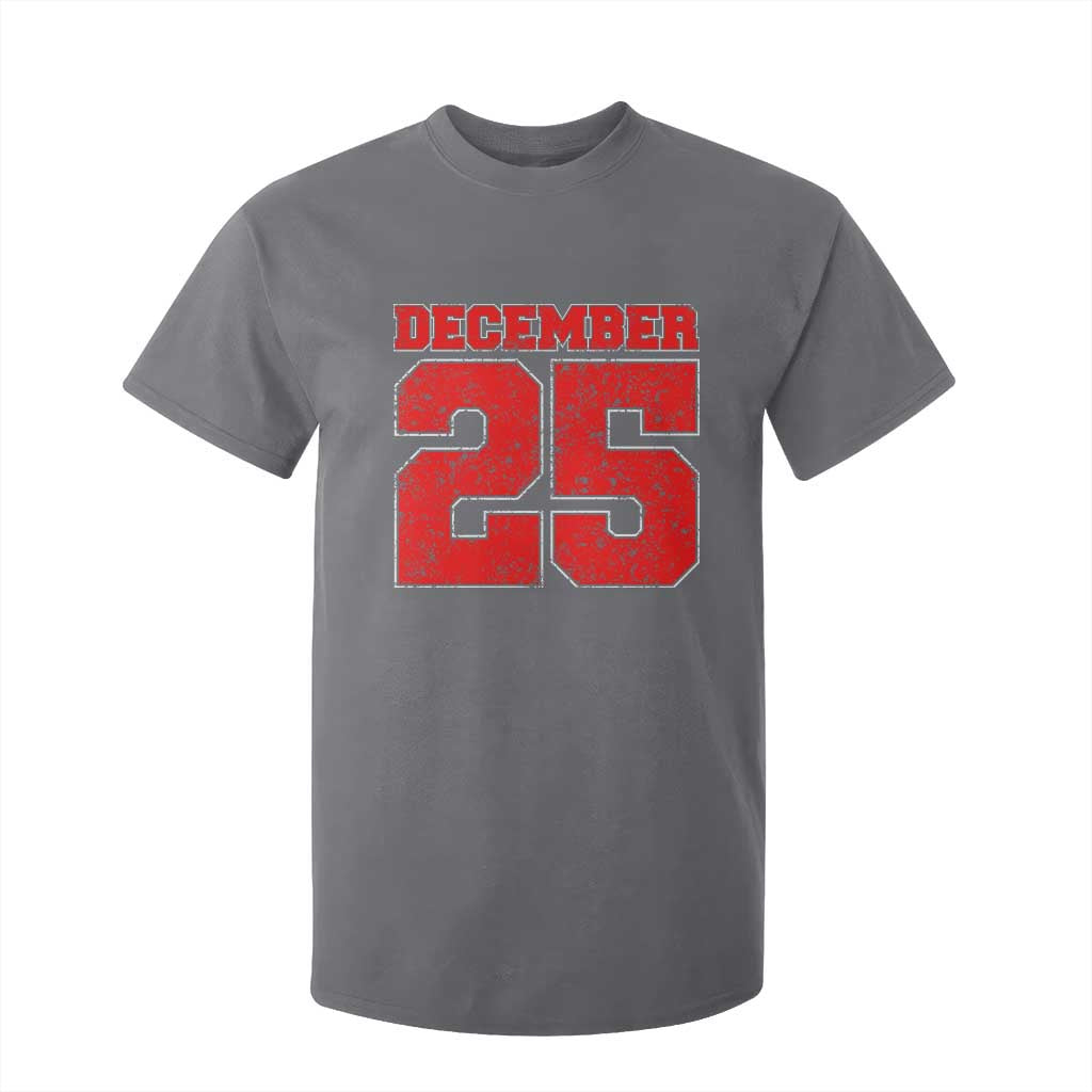 Retro December 25 Christmas T Shirt For Kid Vintage Holiday TS10 Charcoal Print Your Wear