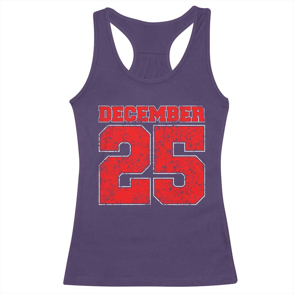 Retro December 25 Christmas Racerback Tank Top Vintage Holiday TS10 Purple Print Your Wear