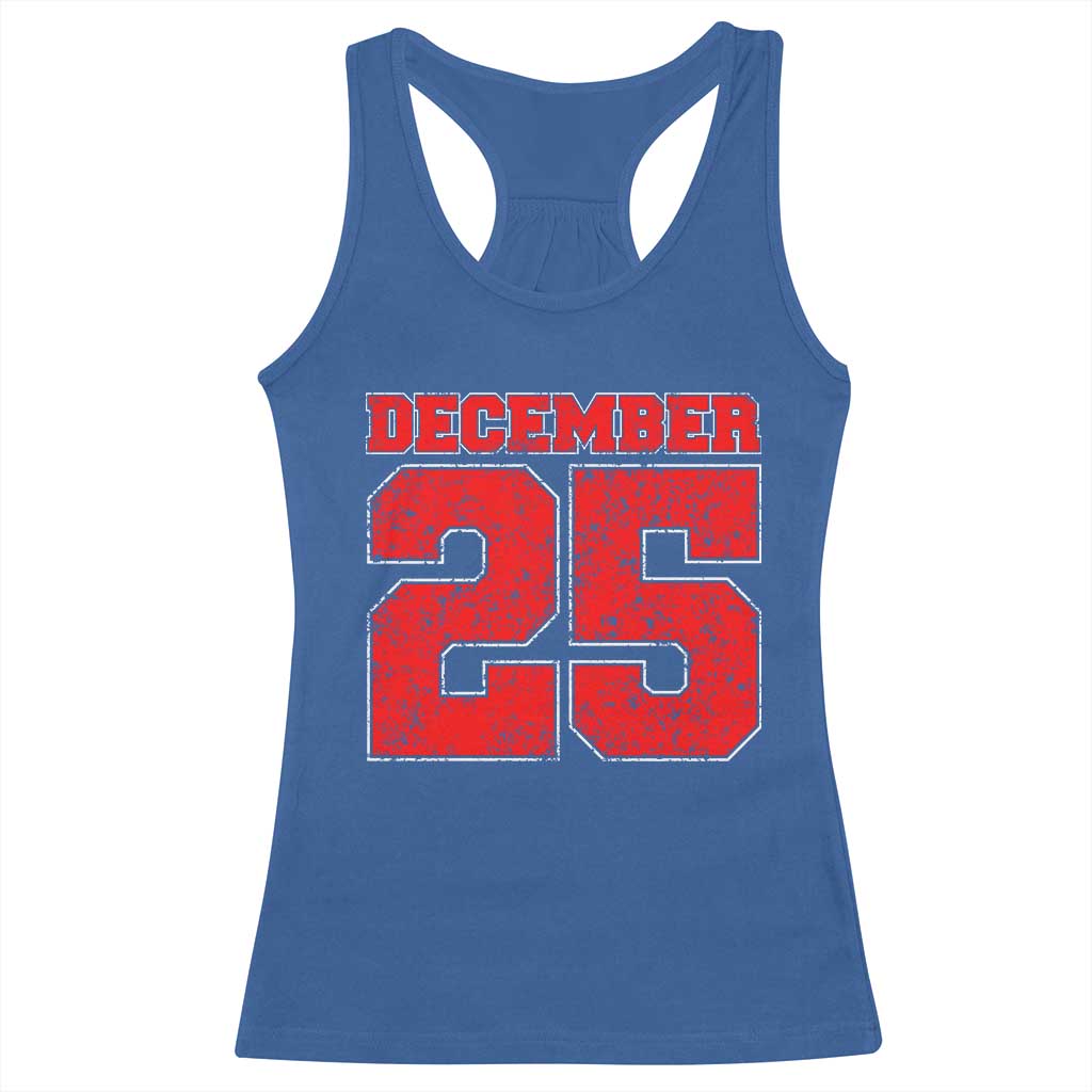 Retro December 25 Christmas Racerback Tank Top Vintage Holiday TS10 Royal Blue Print Your Wear