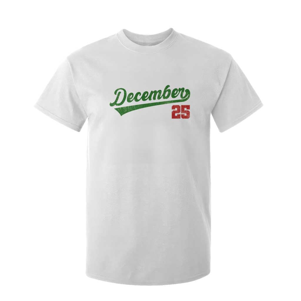 Retro Christmas December 25 T Shirt For Kid Retro Vintage Script Holiday Trip TS10 White Print Your Wear