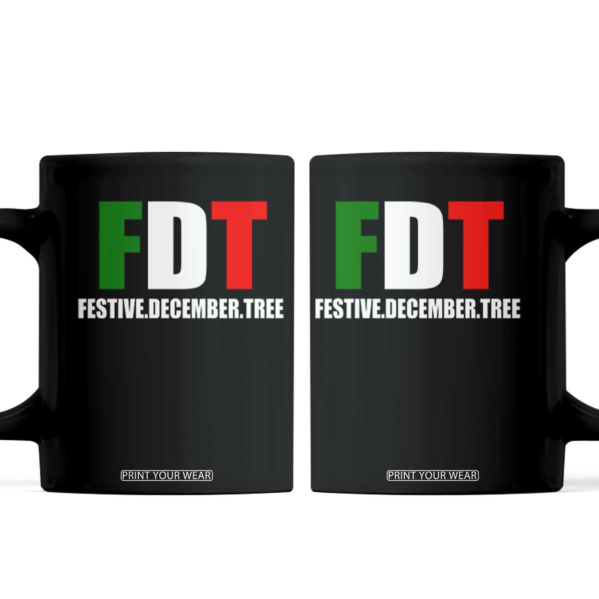 Subtle FDT Christmas Coffee Mug Hidden Message Funny Festive December Tree TS10 Black Print Your Wear