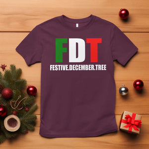 Subtle FDT Christmas T Shirt Hidden Message Funny Festive December Tree TS10 Maroon Print Your Wear