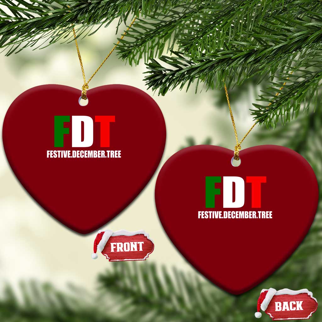 Subtle FDT Christmas Ceramic Ornament Hidden Message Funny Festive December Tree TS10 Print Your Wear