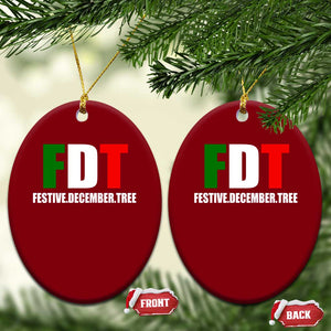 Subtle FDT Christmas Ceramic Ornament Hidden Message Funny Festive December Tree TS10 Print Your Wear