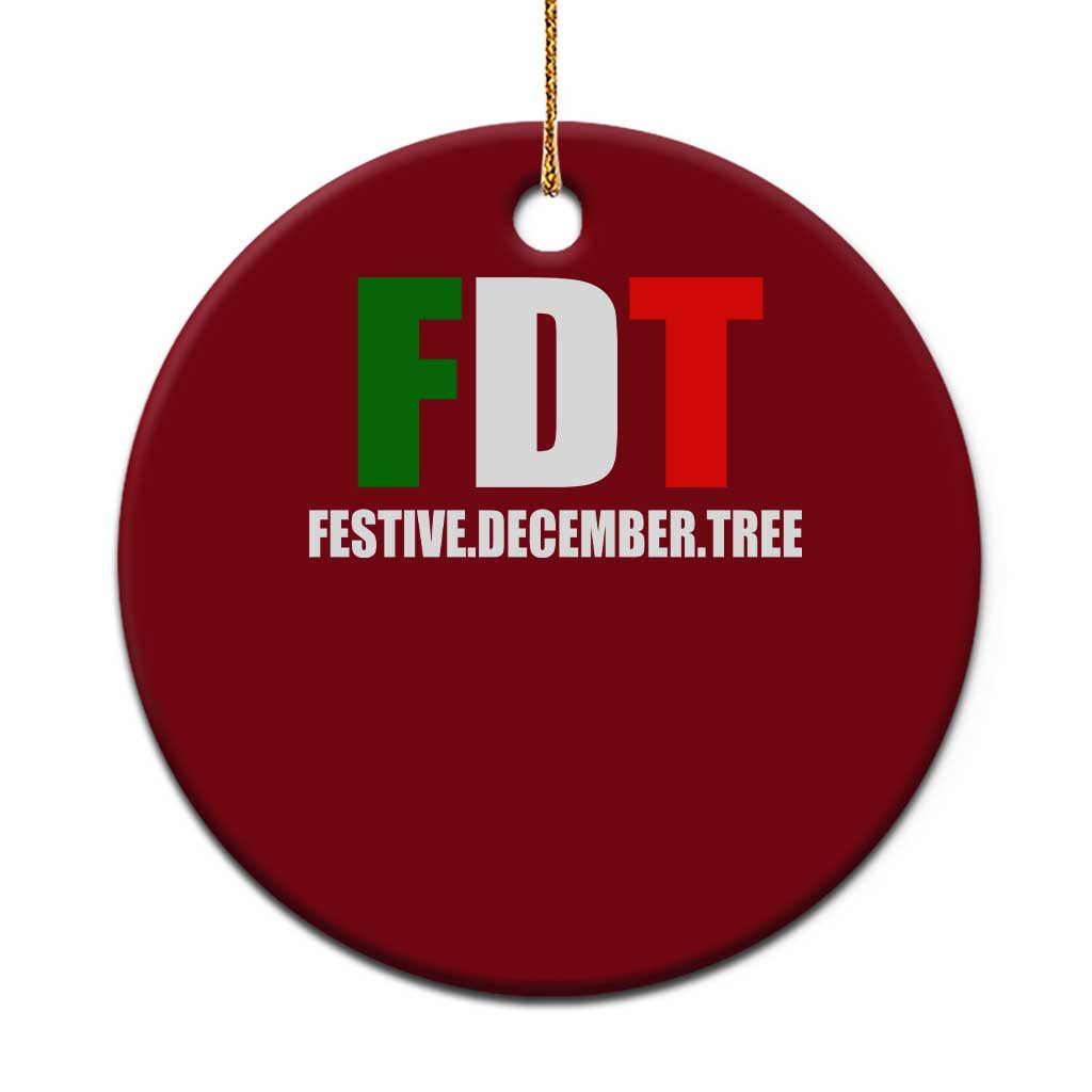 Subtle FDT Christmas Ceramic Ornament Hidden Message Funny Festive December Tree TS10 1pc Red Print Your Wear