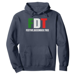 Subtle FDT Christmas Hoodie Hidden Message Funny Festive December Tree TS10 Navy Print Your Wear
