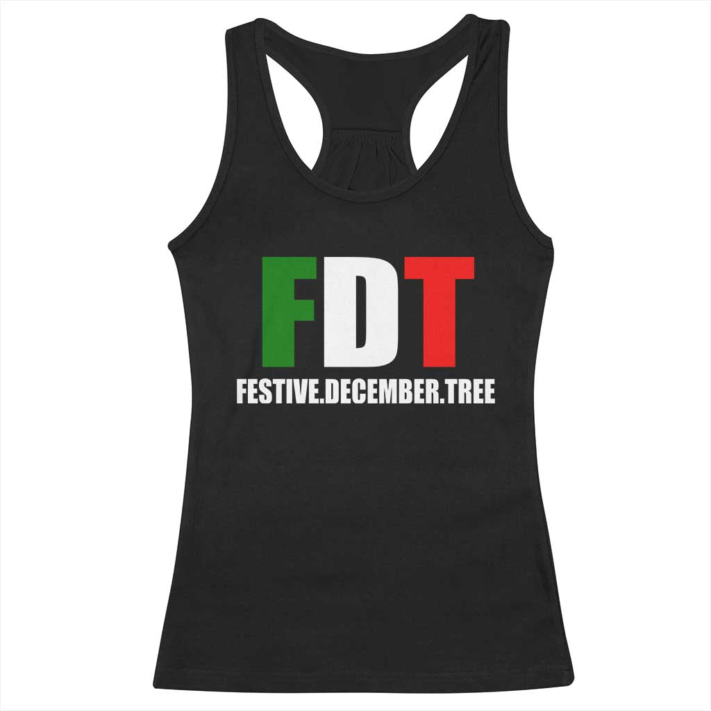 Subtle FDT Christmas Racerback Tank Top Hidden Message Funny Festive December Tree TS10 Black Print Your Wear