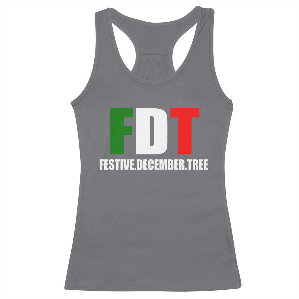 Subtle FDT Christmas Racerback Tank Top Hidden Message Funny Festive December Tree TS10 Charcoal Print Your Wear