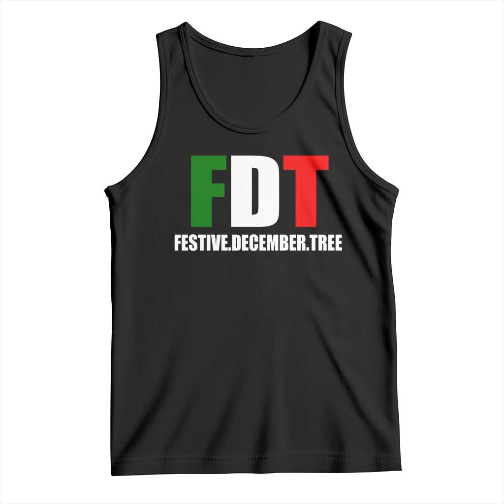 Subtle FDT Christmas Tank Top Hidden Message Funny Festive December Tree TS10 Black Print Your Wear