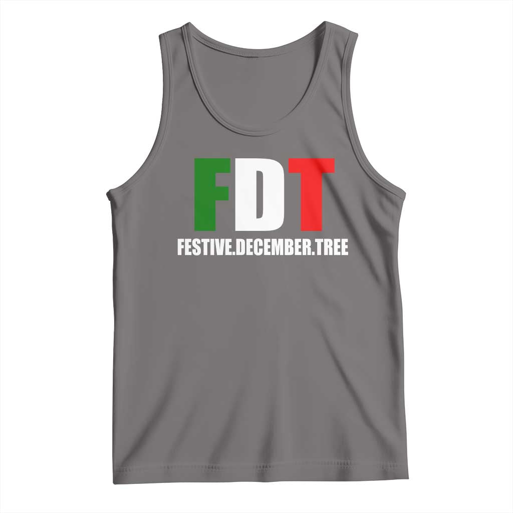 Subtle FDT Christmas Tank Top Hidden Message Funny Festive December Tree TS10 Deep Heather Print Your Wear