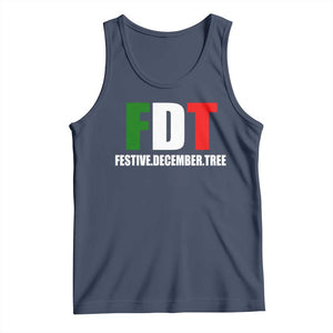 Subtle FDT Christmas Tank Top Hidden Message Funny Festive December Tree TS10 Navy Print Your Wear