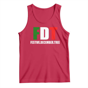 Subtle FDT Christmas Tank Top Hidden Message Funny Festive December Tree TS10 Red Print Your Wear
