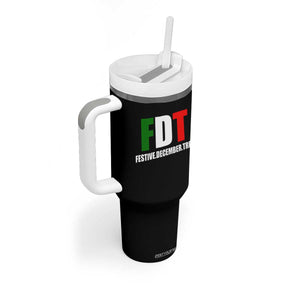 Subtle FDT Christmas Tumbler With Handle Hidden Message Funny Festive December Tree TS10 Print Your Wear