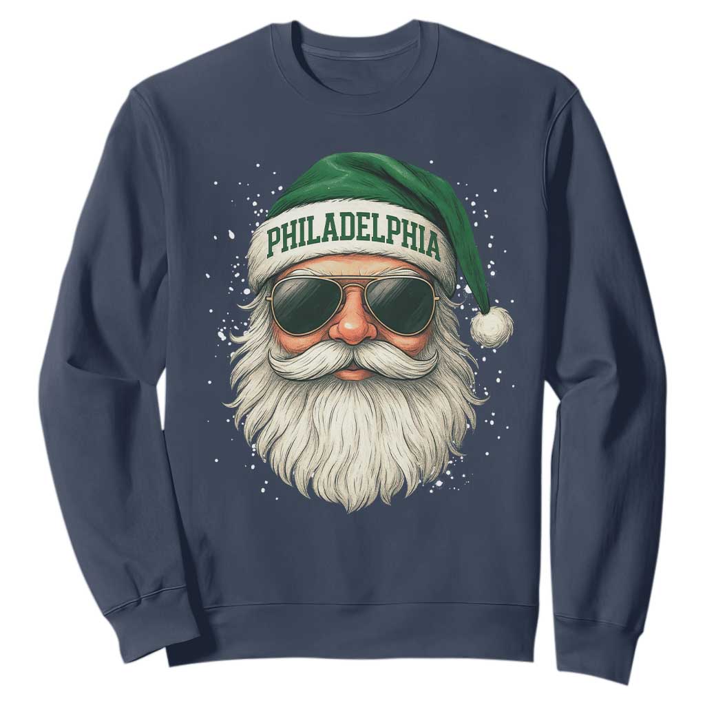 Christmas PFE Sweatshirt Funny Retro Santa Philly Lovers TS10 Navy Print Your Wear
