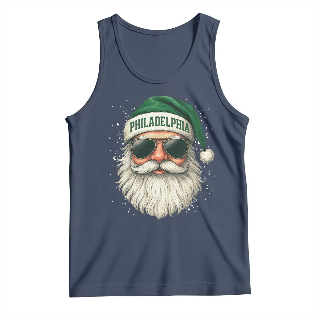 Christmas PFE Tank Top Funny Retro Santa Philly Lovers TS10 Navy Print Your Wear