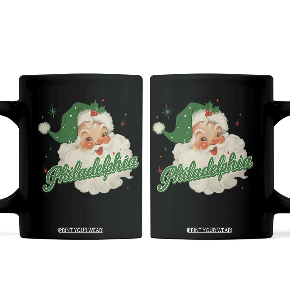 Christmas Philly Lover Coffee Mug Vintage Santa EF Football Fan TS10 Black Print Your Wear