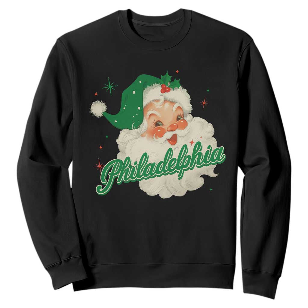Christmas Philly Lover Sweatshirt Vintage Santa EF Football Fan TS10 Black Print Your Wear