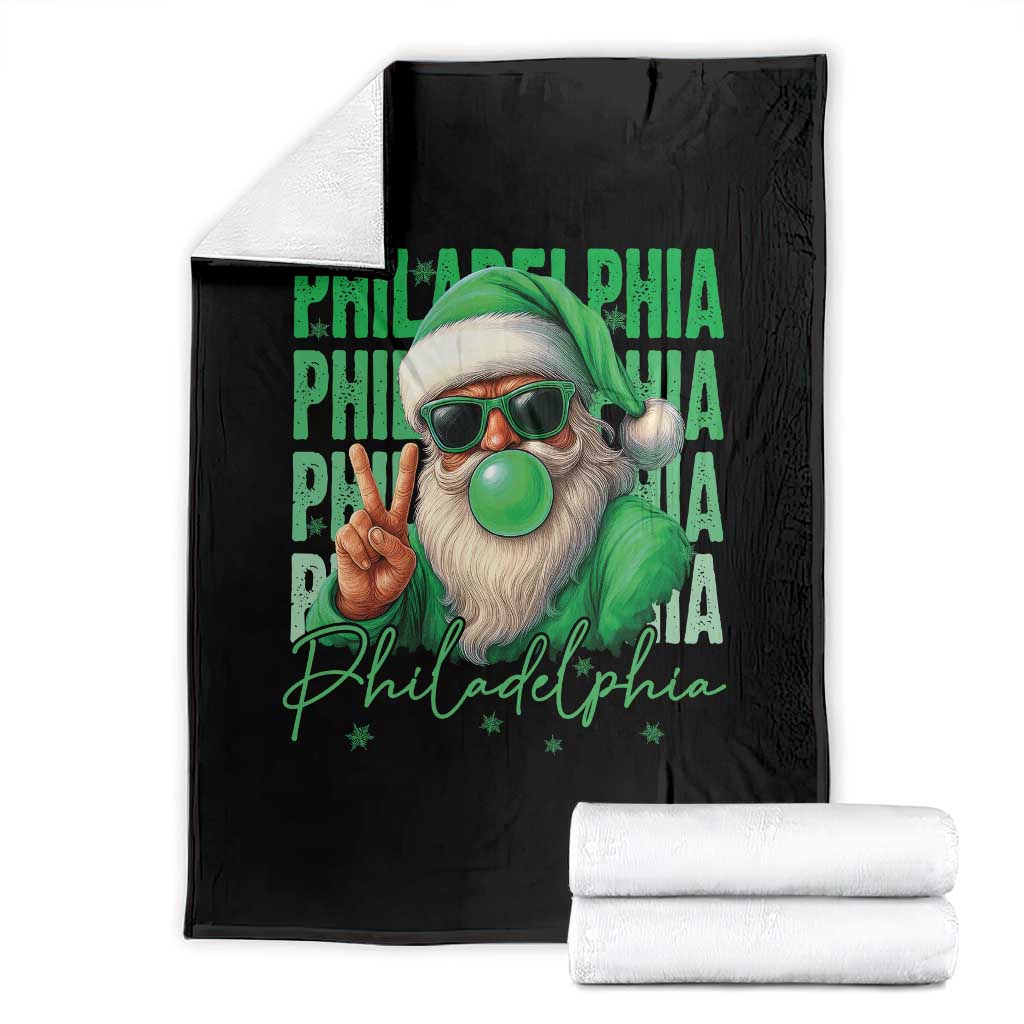 Christmas Philly Lover Throw Blanket Santa Retro EF Football Fan TS10 Black Print Your Wear