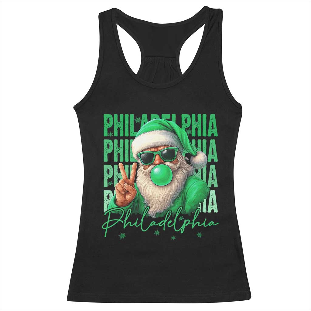 Christmas Philly Lover Racerback Tank Top Santa Retro EF Football Fan TS10 Black Print Your Wear