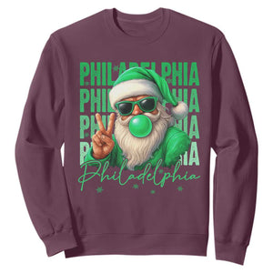 Christmas Philly Lover Sweatshirt Santa Retro EF Football Fan TS10 Maroon Print Your Wear