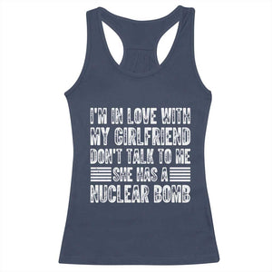 I'm In Love With My Girlfriend Racerback Tank Top Don't Talk to Me TS10 Navy Print Your Wear