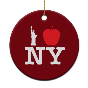 I Love NY Ceramic Ornament New York Lover Travel Gift TS10 1pc Red Print Your Wear